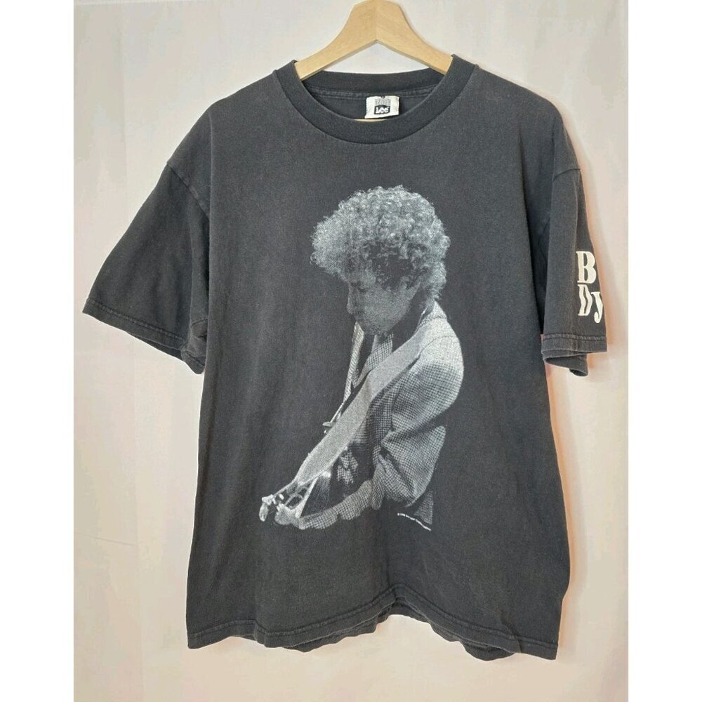 Vintage 1994 Bob Dylan Concert Shirt Sz Large Black East West Touring Co LEE